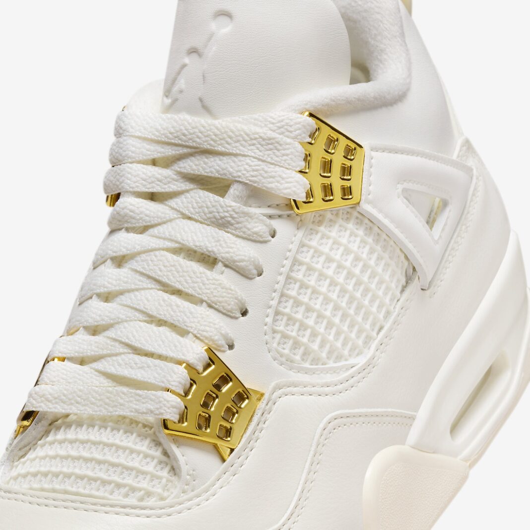 【2024年 2/28 発売】ナイキ ウィメンズ エア ジョーダン 4 レトロ “セイル/メタリックゴールド″ (NIKE WMNS AIR JORDAN 4 RETRO “Sail/Metallic Gold”) [AQ9129-170]