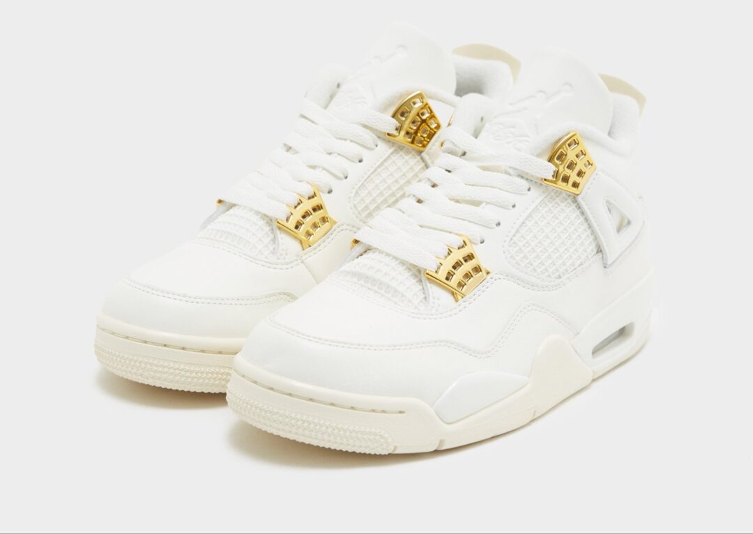 【2024年 2/28 発売】ナイキ ウィメンズ エア ジョーダン 4 レトロ “セイル/メタリックゴールド″ (NIKE WMNS AIR JORDAN 4 RETRO “Sail/Metallic Gold”) [AQ9129-170]