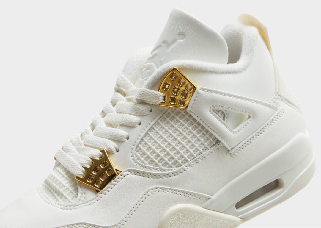 【2024年 2/28 発売】ナイキ ウィメンズ エア ジョーダン 4 レトロ “セイル/メタリックゴールド″ (NIKE WMNS AIR JORDAN 4 RETRO “Sail/Metallic Gold”) [AQ9129-170]