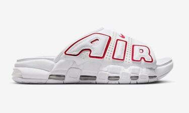 【国内 7/17 発売予定】ナイキ エア モア アップテンポ スライド “ホワイト/ユニバーシティレッド” (NIKE AIR MORE UPTEMPO SLIDE “White/Varsity Red”) [FD9884-100]