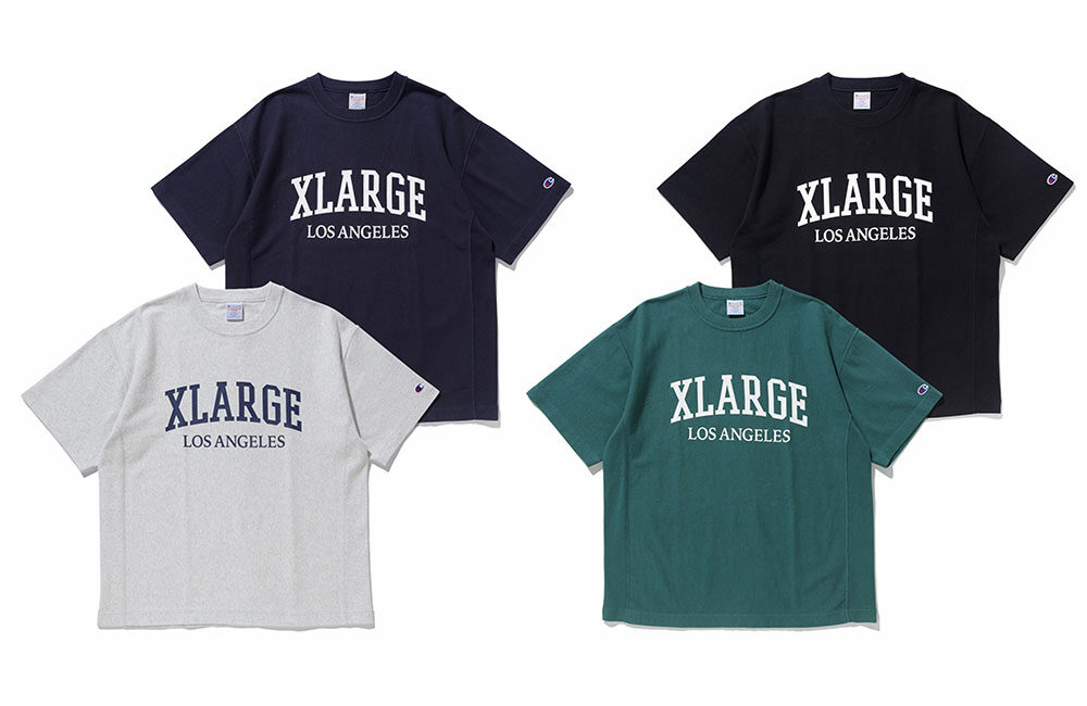 XLARGE × Champion コラボレーション最新作のREVERSE WEAVE TEE/ショーツが6/3 発売 ​(エクストララージ チャンピオン)