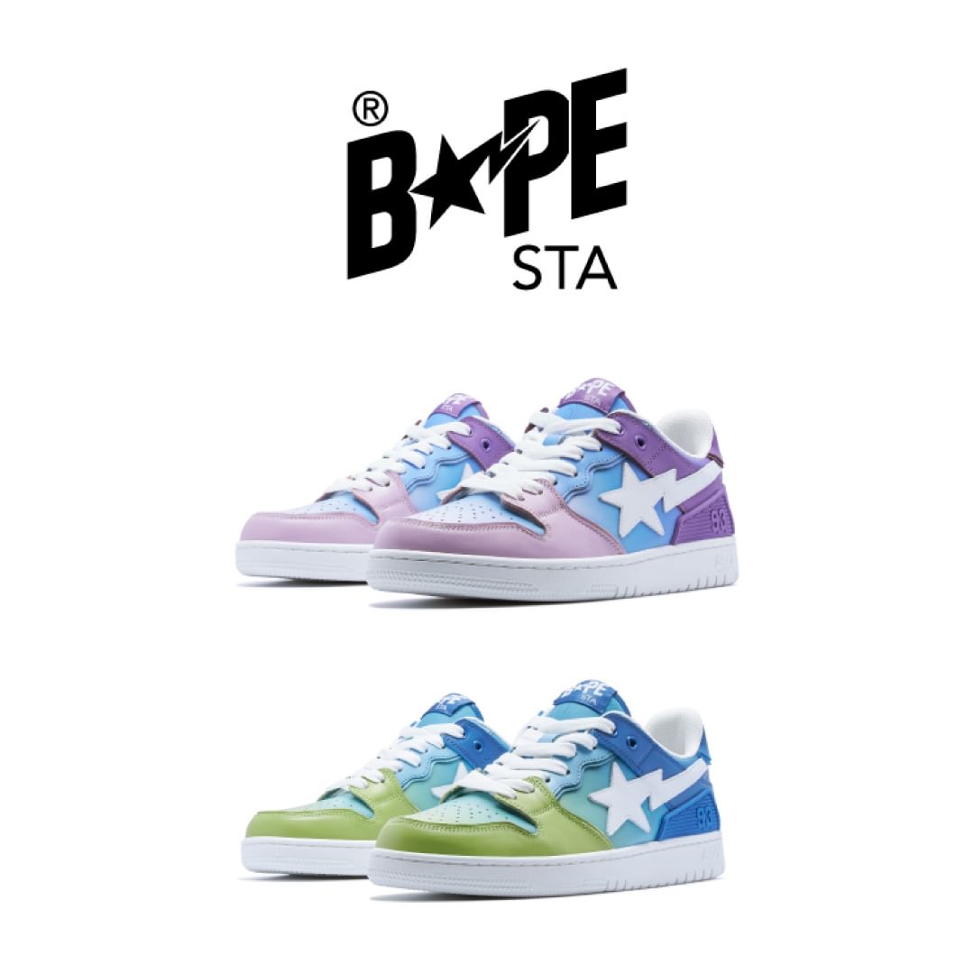 A BATHING APE からパステルグラデーションを施した「SK8 STA」新色が6/10 発売 (ア ベイシング エイプ)