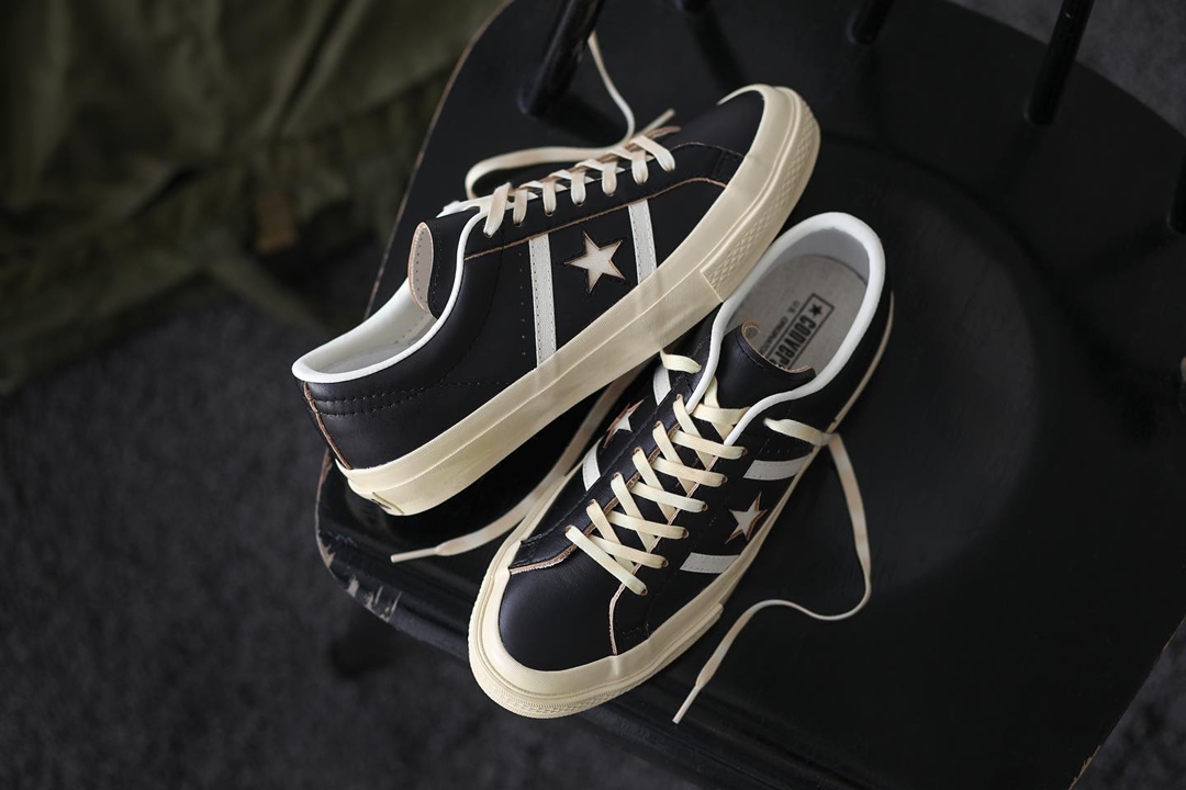 【国内 7/14 発売】ヴィンテージライクな CONVERSE STAR&BARS US LEATHER (コンバース スター＆バーズ レザー)