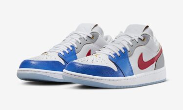 海外発売！ナイキ エア ジョーダン 1 ロー “スプリットスウッシュ/ホワイト/ブルー/レッド” (NIKE AIR JORDAN 1 LOW “Split-Swoosh/White/Blue/Red”) [FN8901-164]