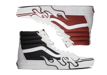 海外発売！VANS SK8-HI FLAME “White/Black/Red” (バンズ スケートハイ フレイム) [VN0005UJ]