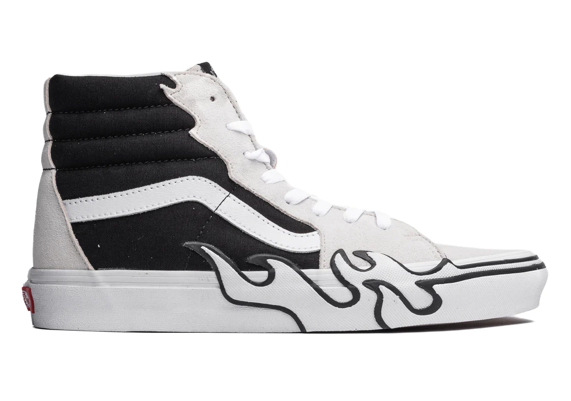 海外発売！VANS SK8-HI FLAME “White/Black/Red” (バンズ スケートハイ フレイム) [VN0005UJ]