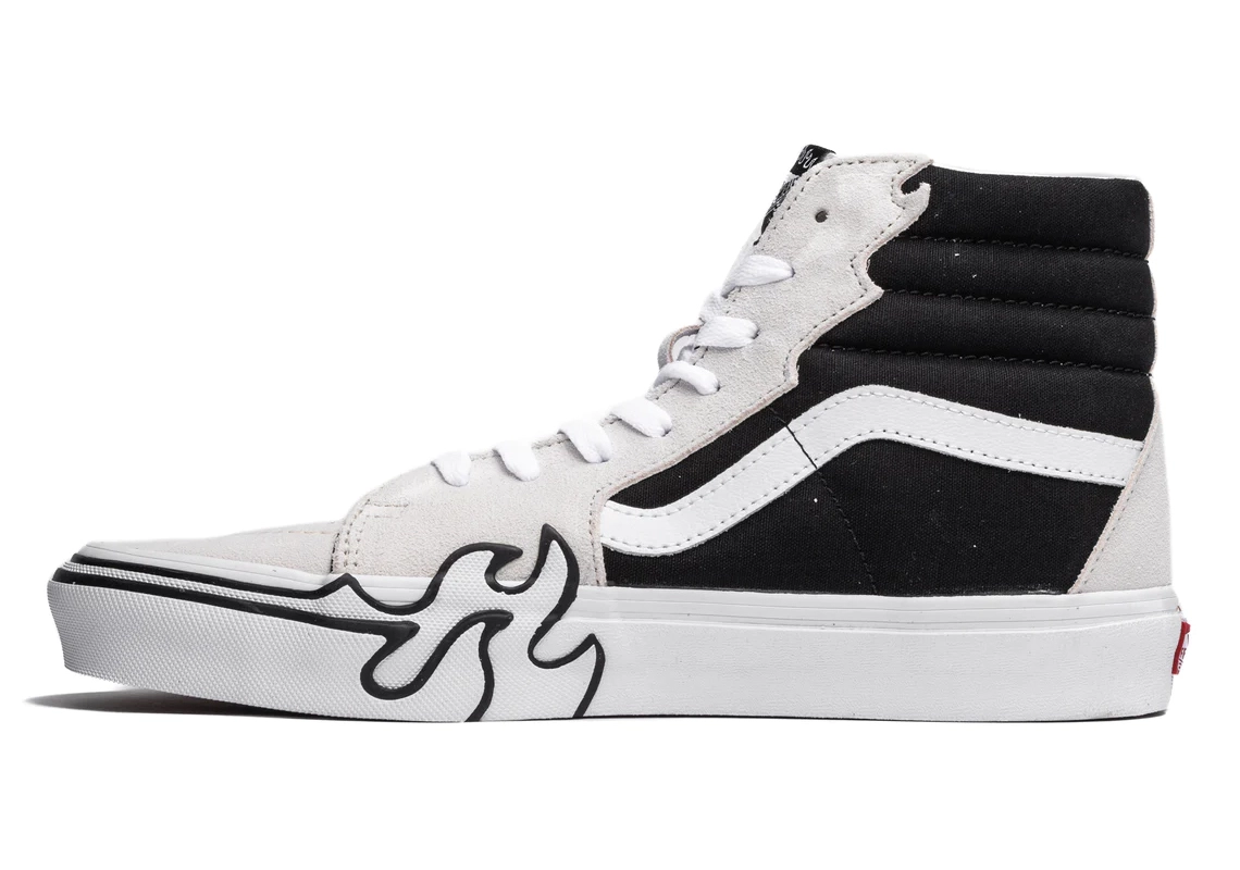 海外発売！VANS SK8-HI FLAME “White/Black/Red” (バンズ スケートハイ フレイム) [VN0005UJ]