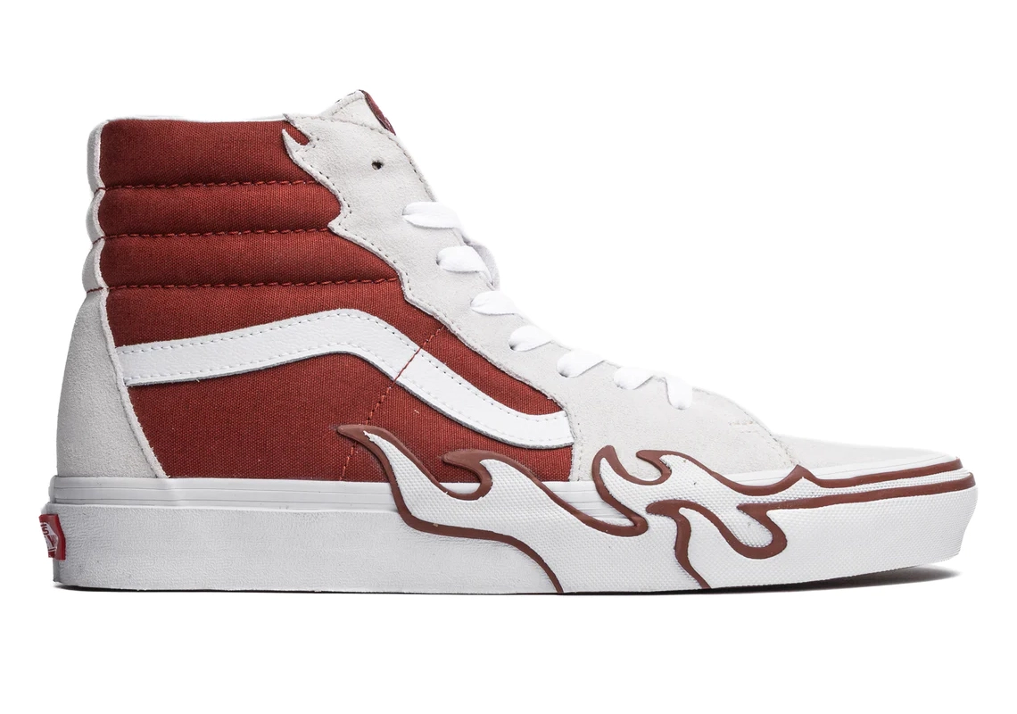 海外発売！VANS SK8-HI FLAME “White/Black/Red” (バンズ スケートハイ フレイム) [VN0005UJ]