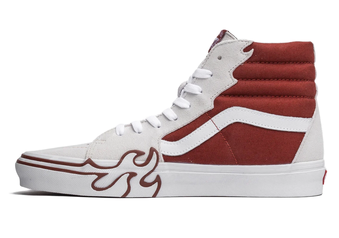 海外発売！VANS SK8-HI FLAME “White/Black/Red” (バンズ スケートハイ フレイム) [VN0005UJ]