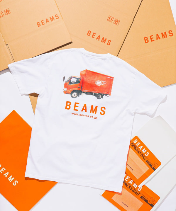 全国の店舗にBEAMSの商品を届けるオレンジ色のトラック、通称「ビームス号」がTシャツになって販売