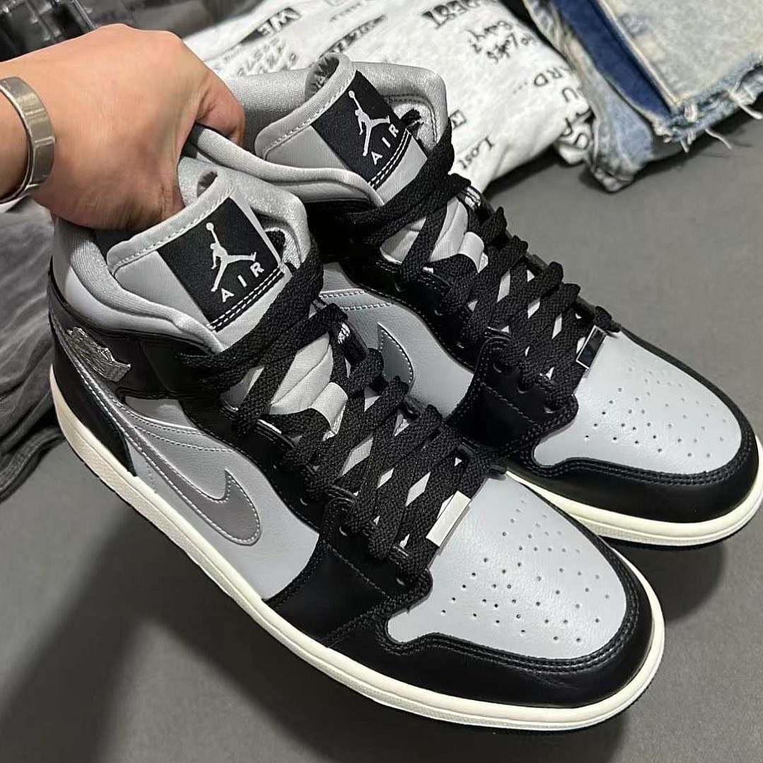 【リーク】ナイキ エア ジョーダン 1 ミッド “グレー/ブラック/シルバー” (NIKE AIR JORDAN 1 MID “Grey/Black/Silver”)