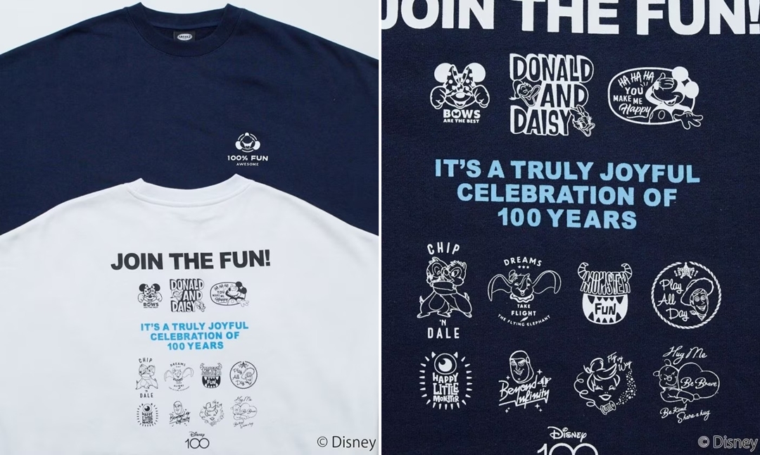 ディズニー100周年 × フリークスストア 別注 ビッグシルエット バックプリント クルーネックスウェット (FREAK'S STORE Disney 100th)