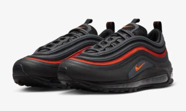 海外発売！ナイキ エア マックス 97 “ブラック/アンスラサイト/ピカンテレッド” (NIKE AIR MAX 97 “Black/Anthracite/Picante Red”) [921826-018]