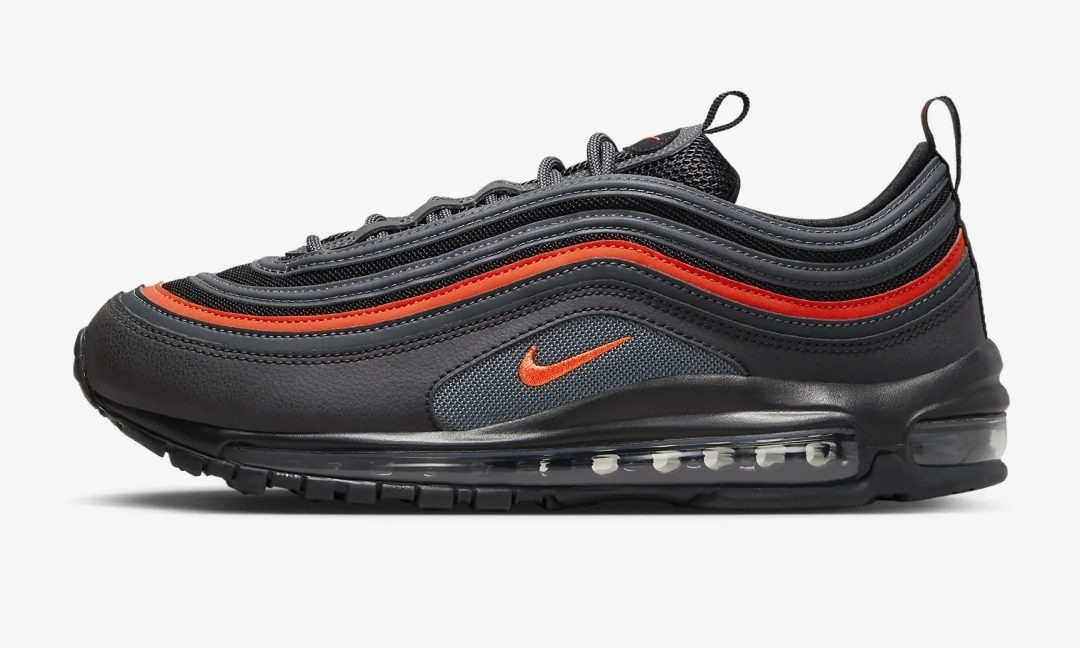 海外発売！ナイキ エア マックス 97 “ブラック/アンスラサイト/ピカンテレッド” (NIKE AIR MAX 97 “Black/Anthracite/Picante Red”) [921826-018]