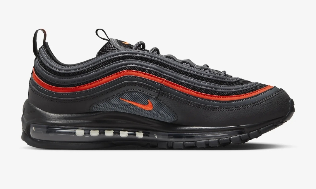 海外発売！ナイキ エア マックス 97 “ブラック/アンスラサイト/ピカンテレッド” (NIKE AIR MAX 97 “Black/Anthracite/Picante Red”) [921826-018]