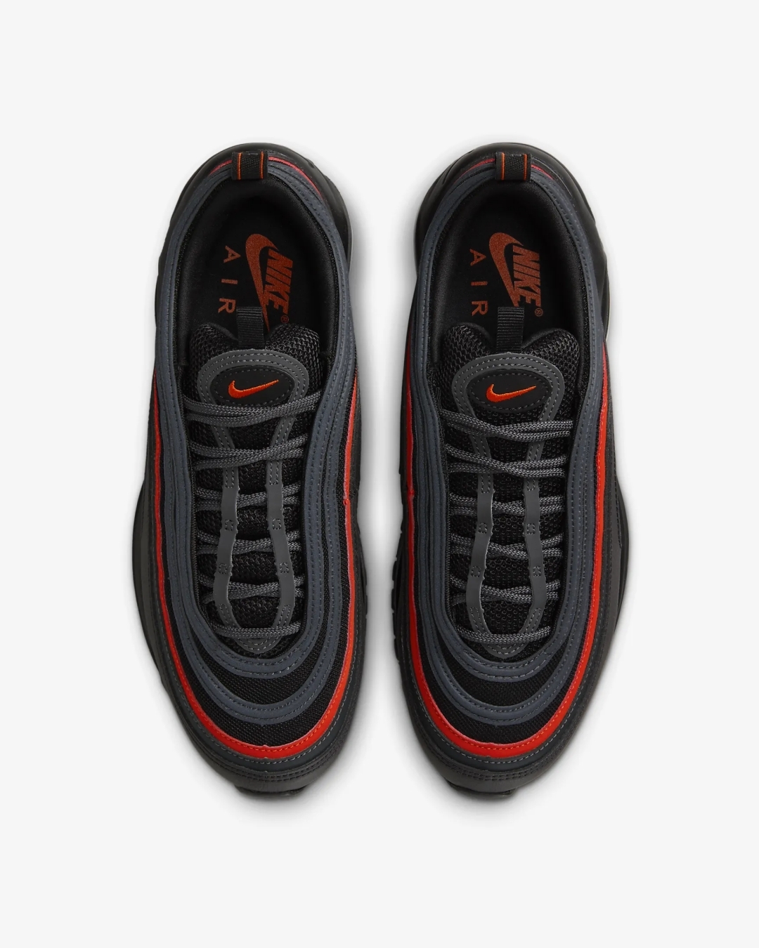 海外発売！ナイキ エア マックス 97 “ブラック/アンスラサイト/ピカンテレッド” (NIKE AIR MAX 97 “Black/Anthracite/Picante Red”) [921826-018]