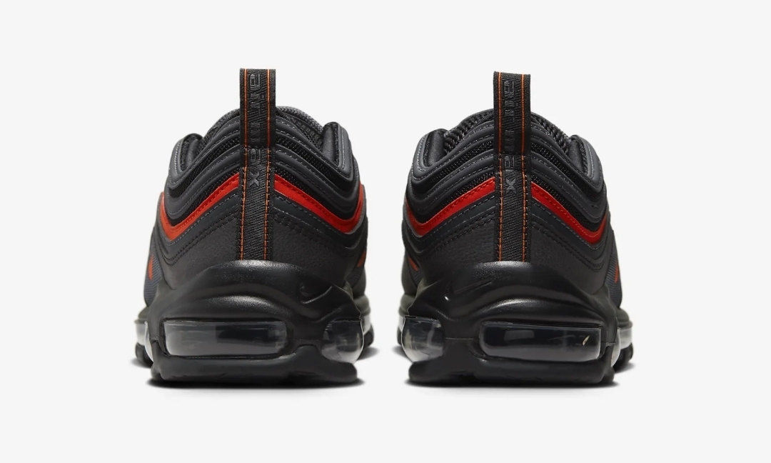 海外発売！ナイキ エア マックス 97 “ブラック/アンスラサイト/ピカンテレッド” (NIKE AIR MAX 97 “Black/Anthracite/Picante Red”) [921826-018]