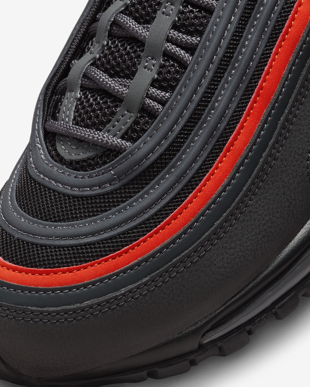 海外発売！ナイキ エア マックス 97 “ブラック/アンスラサイト/ピカンテレッド” (NIKE AIR MAX 97 “Black/Anthracite/Picante Red”) [921826-018]