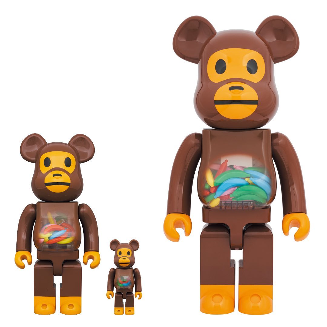 9/9 発売！BE@RBRICK × A BATHING APE ブランド設立30周年を記念した新作「BABY MILO(R) AND BANANA 100% & 400%/1000%」 (ベアブリック ア ベイシング エイプ)