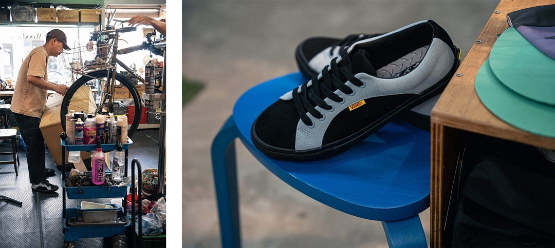 「VANS」とサイクルショップ「BLUE LUG BIKE SHOP」初コラボでLAMPIN/SLIP-ONが9/30 発売 (バンズ ブルーラグ バイクショップ)