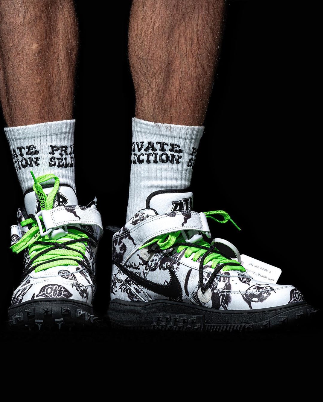 OFF-WHITE x NIKE AIR FORCE 1 MID SP “White/Graffiti/Neon Green” (オフホワイト ナイキ エア フォース 1 ミッド SP “ホワイト/グラフィティ/ネオングリーン”)