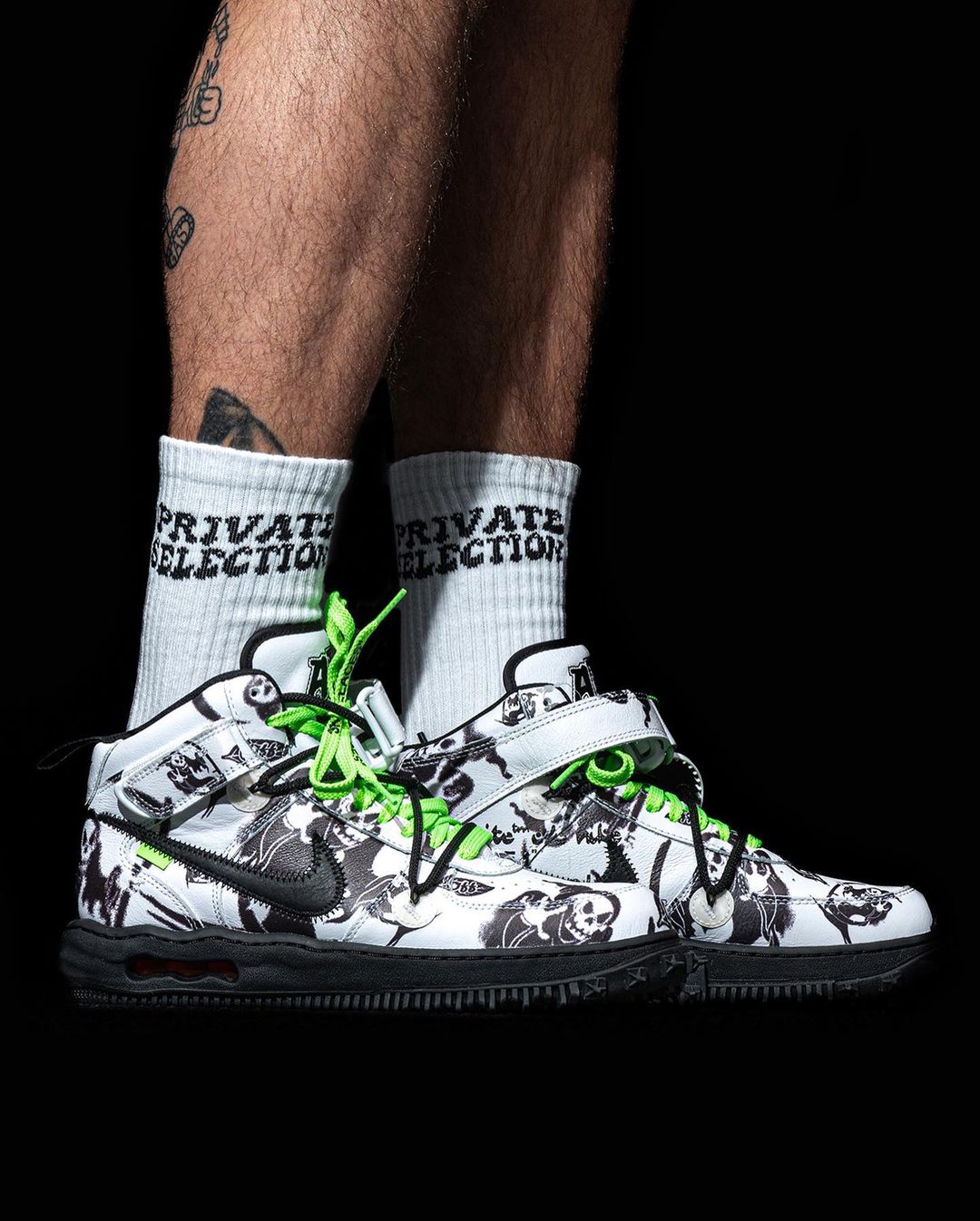 OFF-WHITE x NIKE AIR FORCE 1 MID SP “White/Graffiti/Neon Green” (オフホワイト ナイキ エア フォース 1 ミッド SP “ホワイト/グラフィティ/ネオングリーン”)