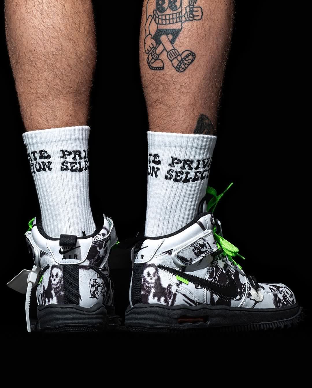 OFF-WHITE x NIKE AIR FORCE 1 MID SP “White/Graffiti/Neon Green” (オフホワイト ナイキ エア フォース 1 ミッド SP “ホワイト/グラフィティ/ネオングリーン”)