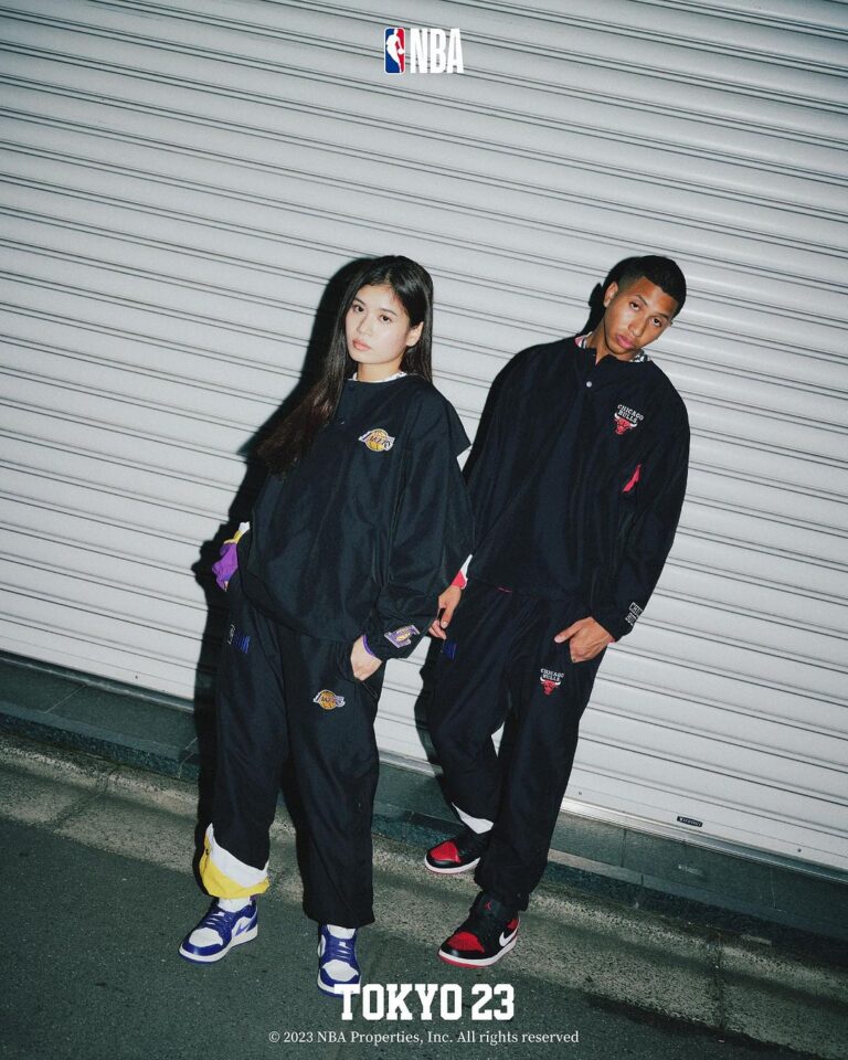 TOKYO23 NBA Nylon signature pants BLACK×LAKERS 23FW-S