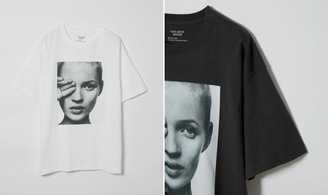 「Kate moss/ケイト・モス」をプリントしたBIOTOP "KateMoss by David Sims" TEEが予約販売 (ビオトープ)