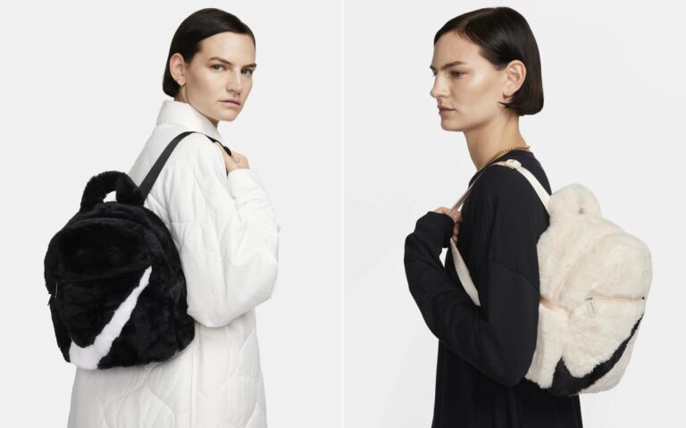 国内 10/17 発売】スウッシュ+フェイクファーのミニバックパック