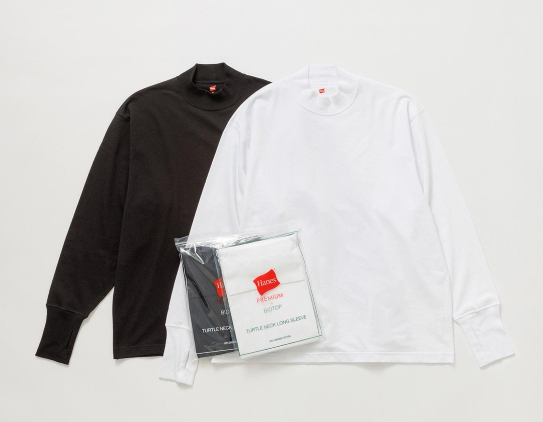 Hanes for BIOTOP 2023 A/W タートルネックプルオーバー/モックネックロングスリーブが発売 (ヘインズ ビオトープ)