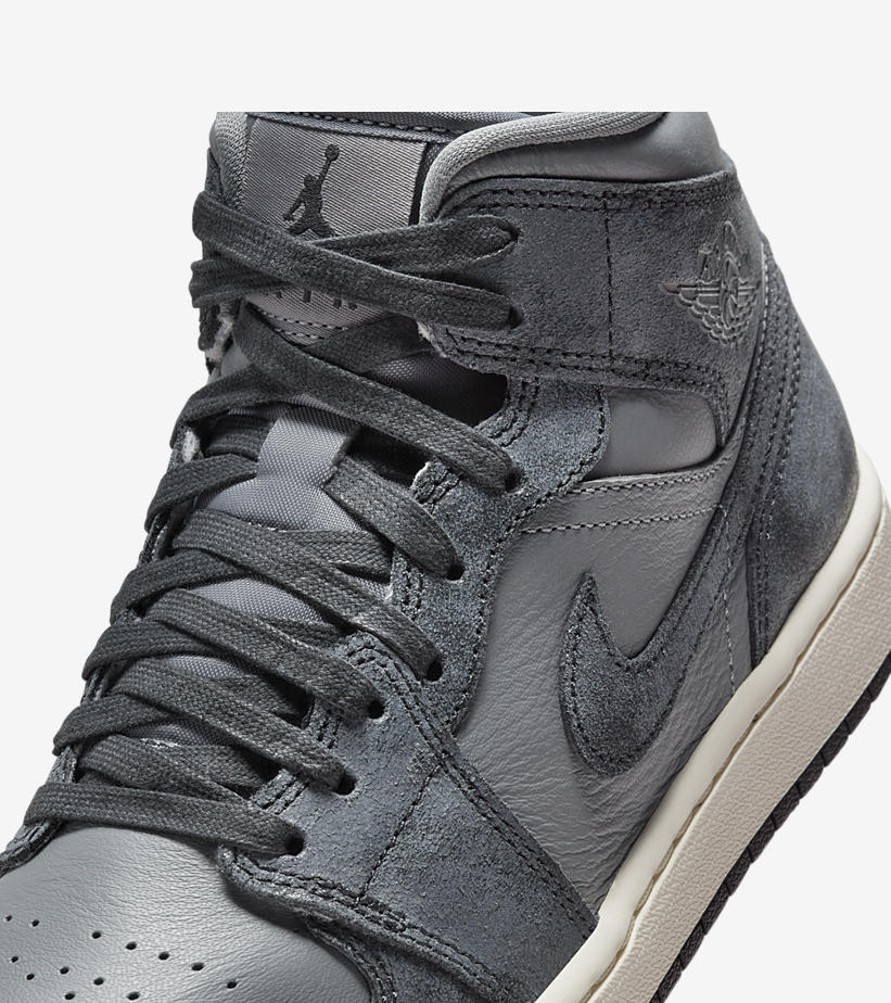【2024年 2/9 発売】ナイキ エア ジョーダン 1 ミッド “ディストレステッドグレー” (NIKE AIR JORDAN 1 MID “Distressed Grey”) [FJ3448-001]