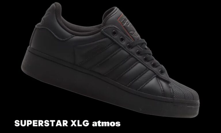 国内 10/21 発売】atmos × adidas Originals SUPERSTAR XLG “Black
