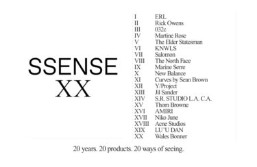 SSENSE 20年周年を祝した20ブランドとのコラボ「SSENSE XX」が10/11 から展開 (エッセンス)