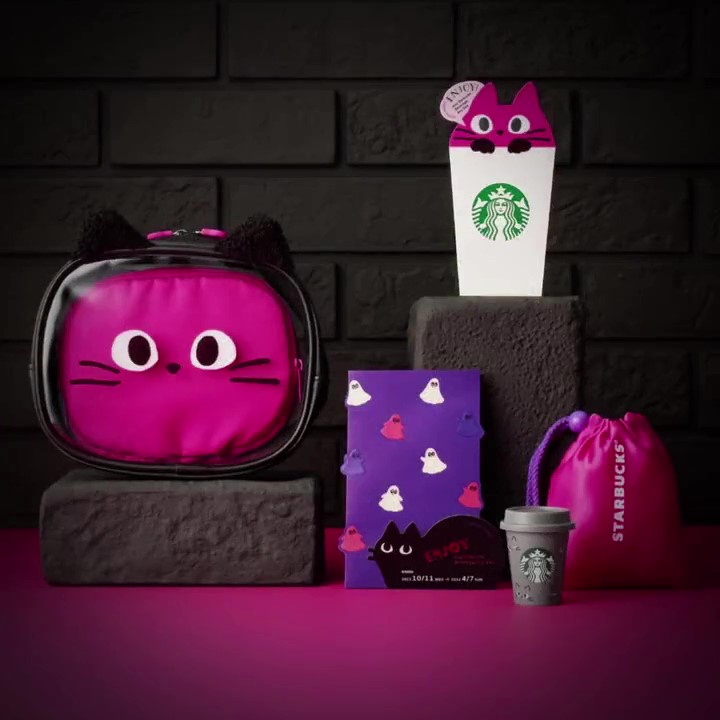 【STARBUCKS 2023 Halloween ハロウィン】黒猫やゴーストが描かれたハロウィンビバレッジ/グッズが10/11 発売 (スターバックス)