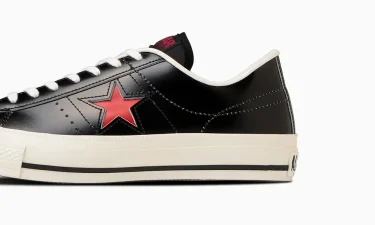 【国内 11/7 発売】日本国旗の日の丸をイメージした CONVERSE ONE STAR J “Black/Red” (コンバース ワンスター “ブラック/レッド”)