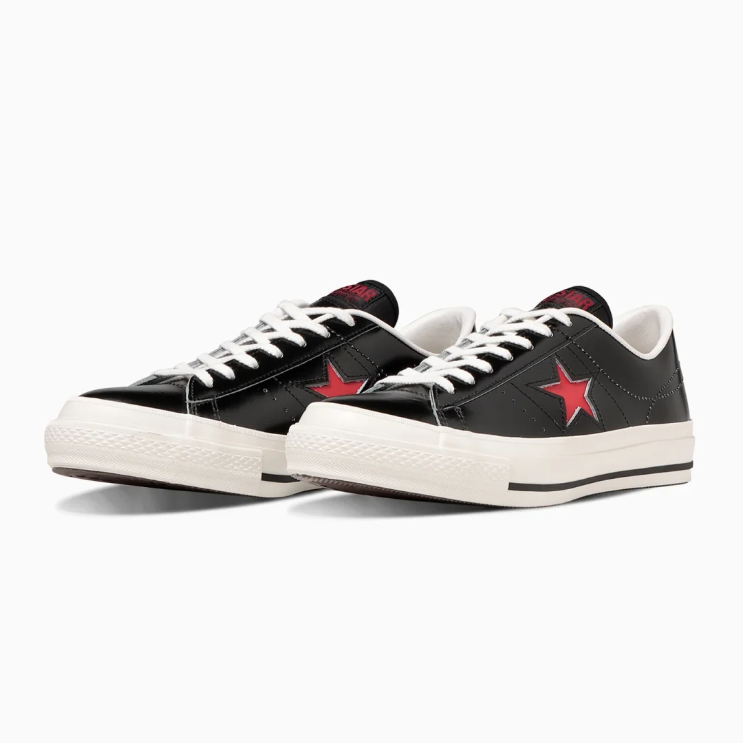 【国内 11/7 発売】日本国旗の日の丸をイメージした CONVERSE ONE STAR J “Black/Red” (コンバース ワンスター “ブラック/レッド”)