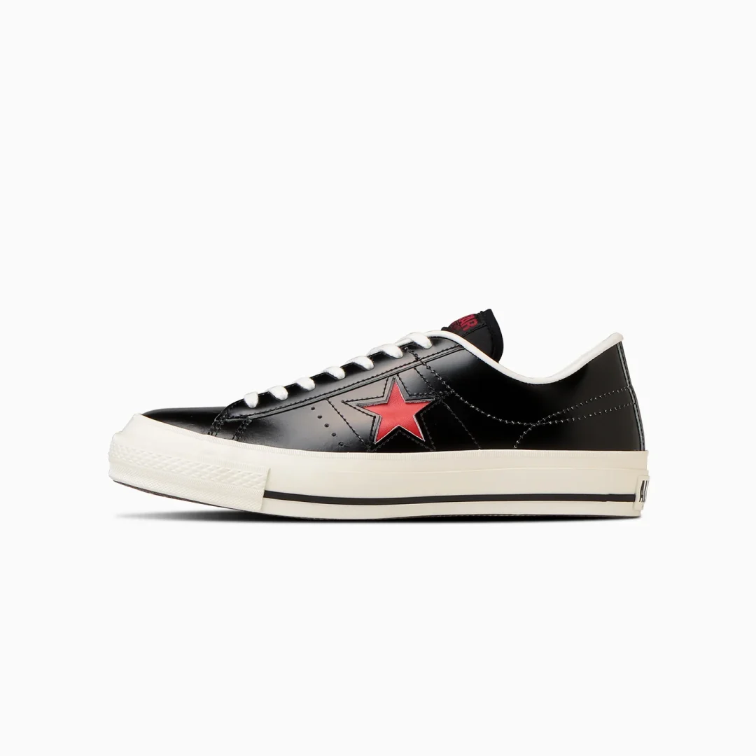 【国内 11/7 発売】日本国旗の日の丸をイメージした CONVERSE ONE STAR J “Black/Red” (コンバース ワンスター “ブラック/レッド”)