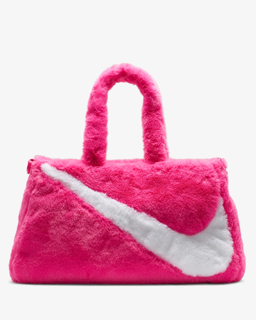 スウッシュを大胆に配置した「ナイキ スポーツウェア フェイクファートート “Laser Fuchsia”」 (NIKE NSW Faux Fur Tote) [FB3050-617]