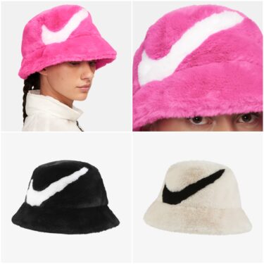 海外発売！ナイキ フェイクファー スウッシュ バケットハット (NIKE Faux Fur Swoosh Bucket) [FV6417-010/FV6417-617/FV6417-838]