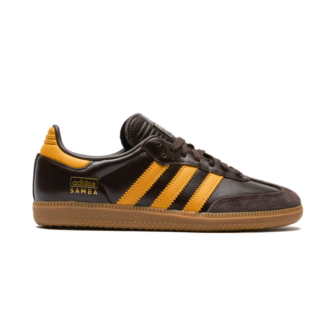 【国内 12/1 発売】アディダス オリジナルス サンバ OG “ダークブラウン/プリラブドイエロー” (adidas Originals SAMBA OG “Dark Brown/Preloved Yellow”) [IG6174]