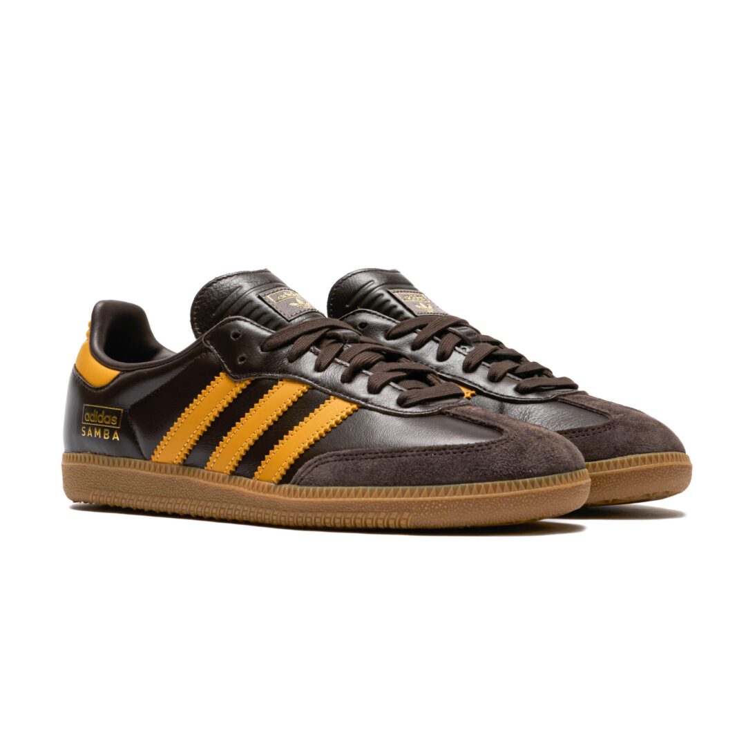 【国内 12/1 発売】アディダス オリジナルス サンバ OG “ダークブラウン/プリラブドイエロー” (adidas Originals SAMBA OG “Dark Brown/Preloved Yellow”) [IG6174]