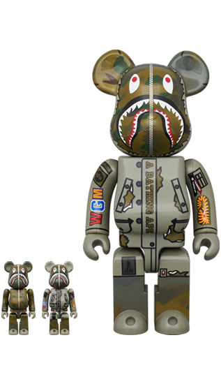 12月 発売予定！BE@RBRICK × A BATHING APE × ALPHA “CAMO SHARK 2023” 100% & 400%/1000% (ベアブリック ア ベイシング エイプ アルファ インダストリーズ)