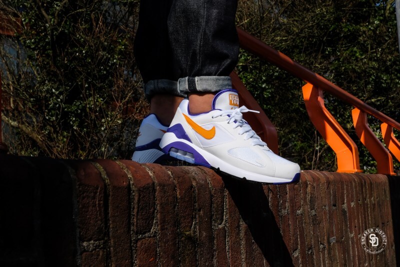 【2024年 8/7 復刻】ナイキ エア マックス 180 “ホワイト/ブライトセラミック/ダークコンコルド” (NIKE AIR MAX 180 “White/Birght Ceramic/Dark Concord”) [FJ9259-101]