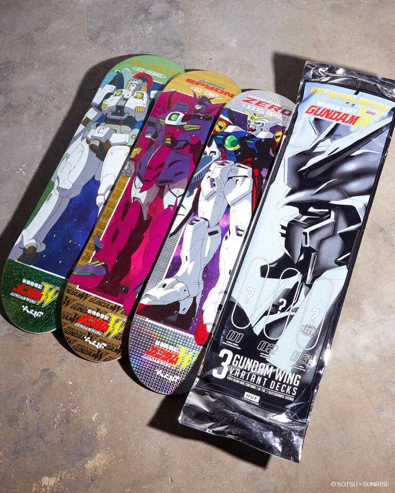 HUF x ガンダムコラボ スケートボードデッキ RX-78 HUF × 新機動戦記ガンダムW コラボレーションが海外 11/24 発売