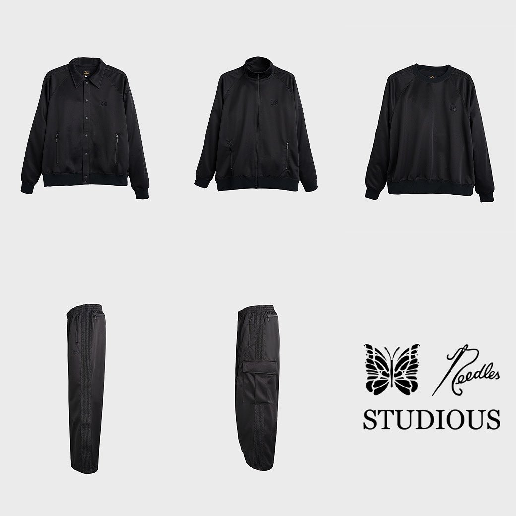 NEEDLES × STUDIOUS 別注 ブラックボディに同色のサイドラインを配したオールブラックコレクション 全5型が発売 (ニードルズ ステュディオス)