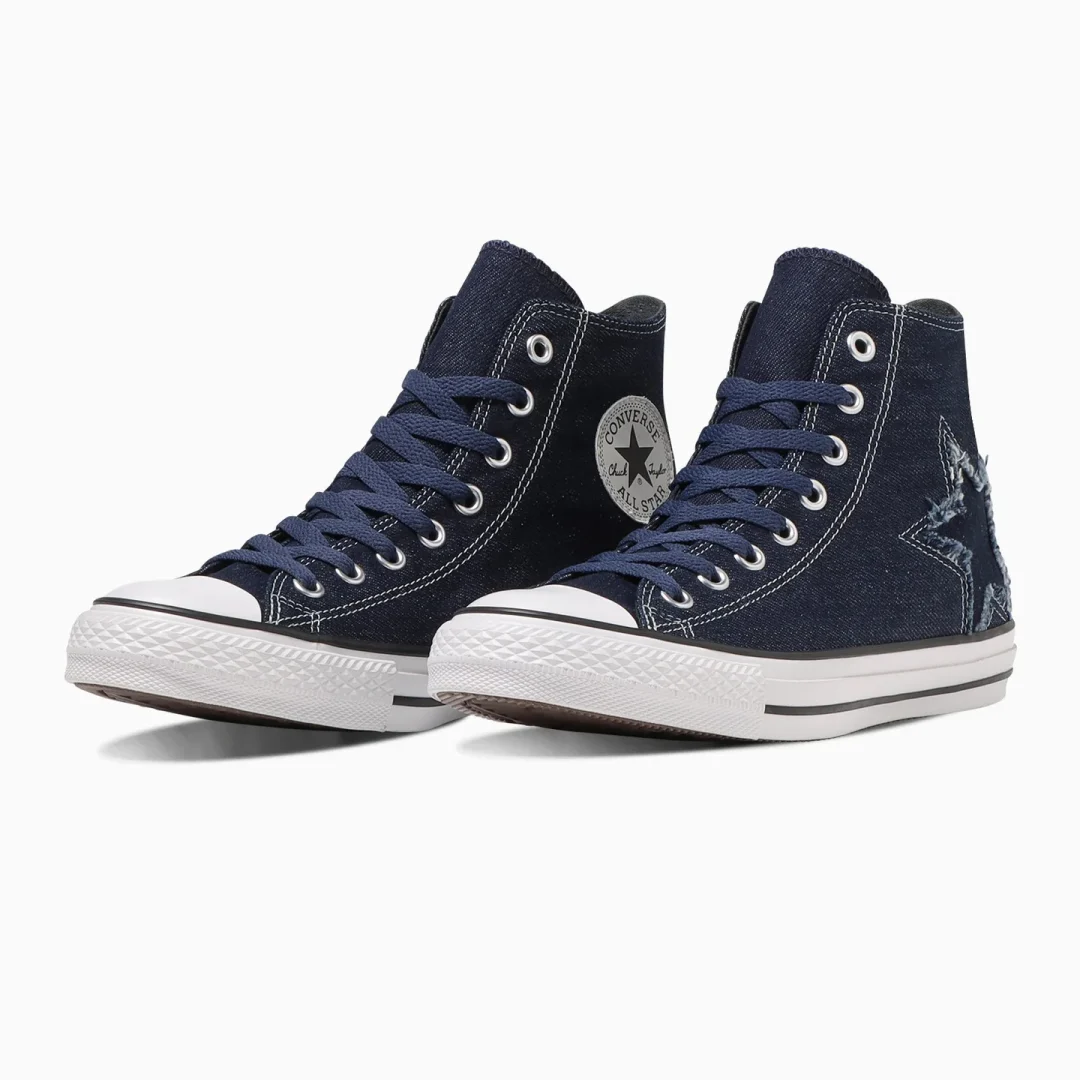 【2024年 1/26 発売】星のエッジにフリンジ加工を施したデニムモデル CONVERSE ALL STAR DENIM ST HI (イーティー コンバース オールスター)