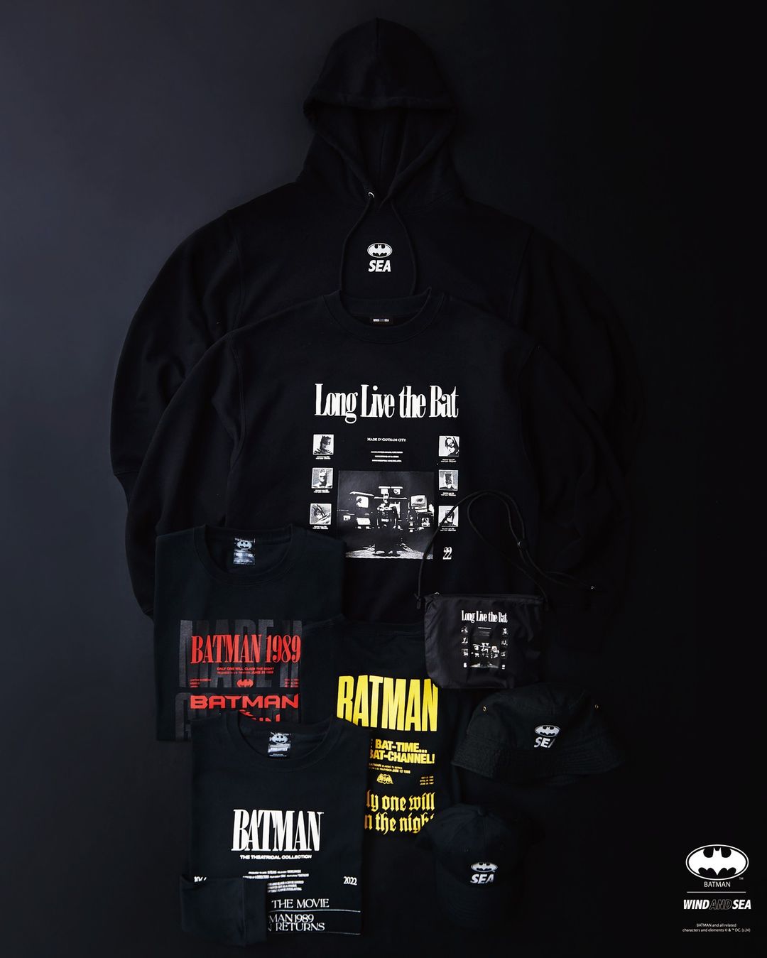 WIND AND SEA × バットマン 生誕85周年記念コラボが2024年 1/1 発売 (ウィンダンシー BATMAN 85TH)