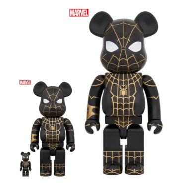 【国内 2024年 1月 発売予定】BE@RBRICK SPIDER-MAN "BLACK & GOLD SUIT" 100% & 400% / 1000% (ベアブリック スパイダーマン "ブラック/ゴールドスーツ")