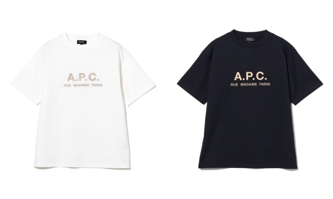 A.P.C. × BEAMS LIGHTS / 別注 ロゴ刺繍 半袖 Tシャツが発売 (アー・ペー・セー ビームス)